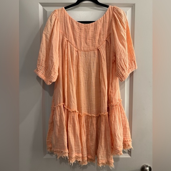 Free People Orange Ruffled Sundress - Picture 3 of 4